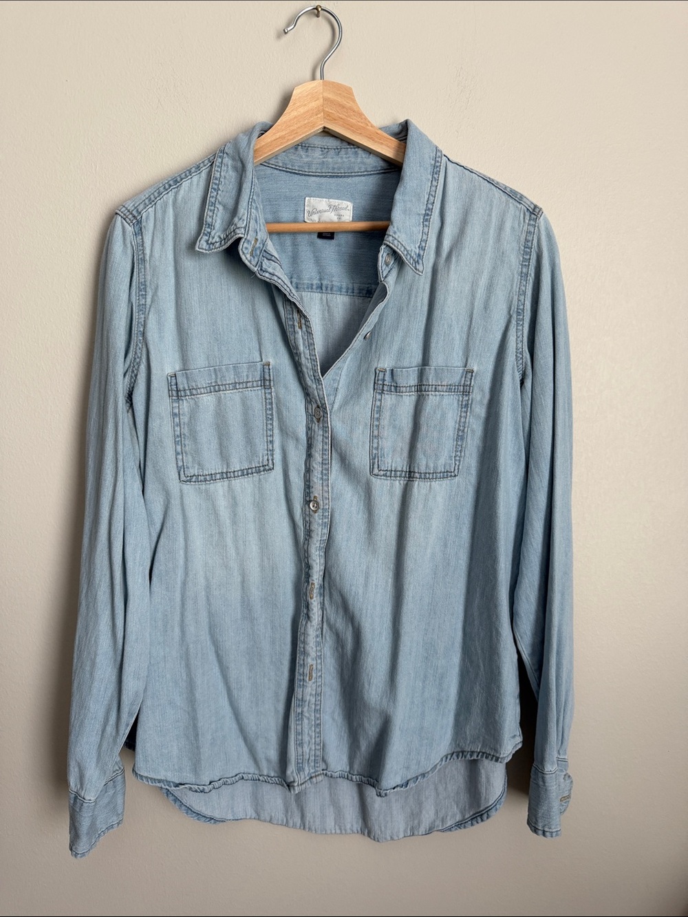 Universal Thread Light Blue Denim Button-Down Shirt